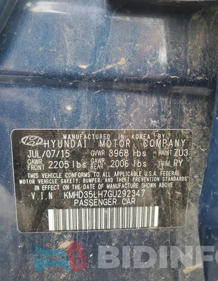 KMHD35LH7GU292347 Photo# 12