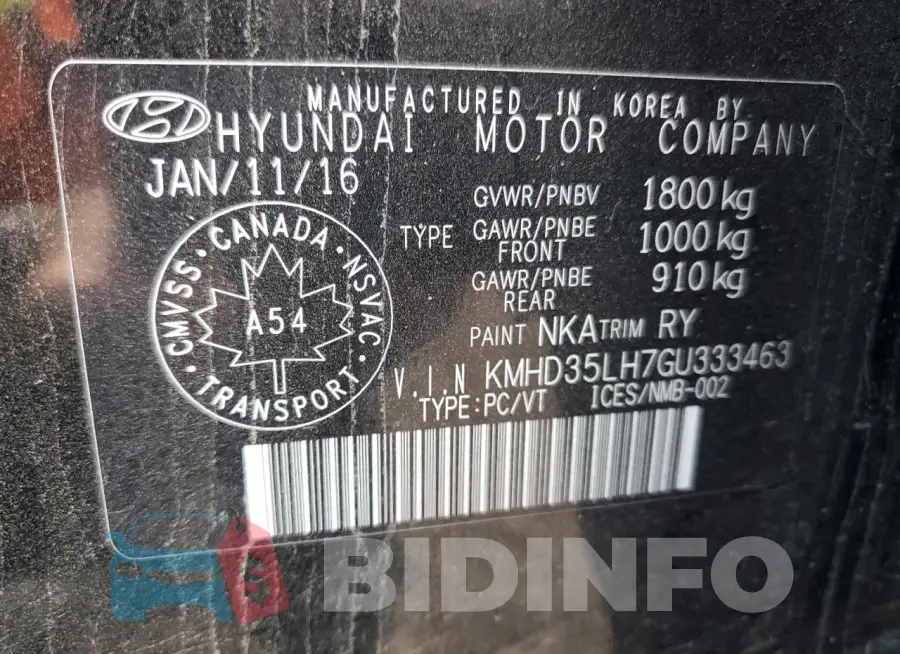 KMHD35LH7GU333463 Photo# 12