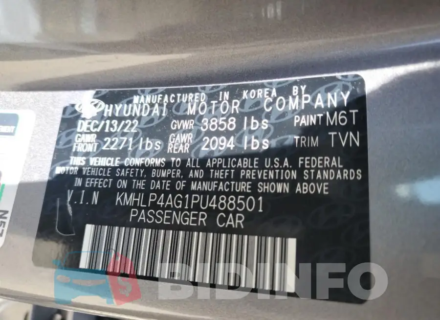 KMHLP4AG1PU488501 Photo# 12