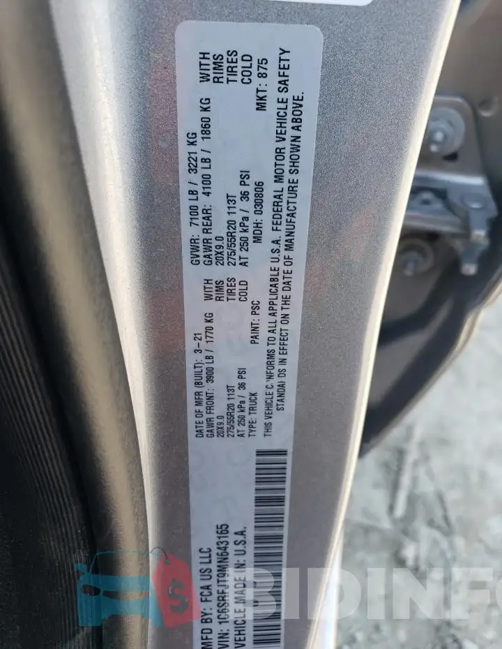 1C6SRFJT9MN643165 Photo# 12