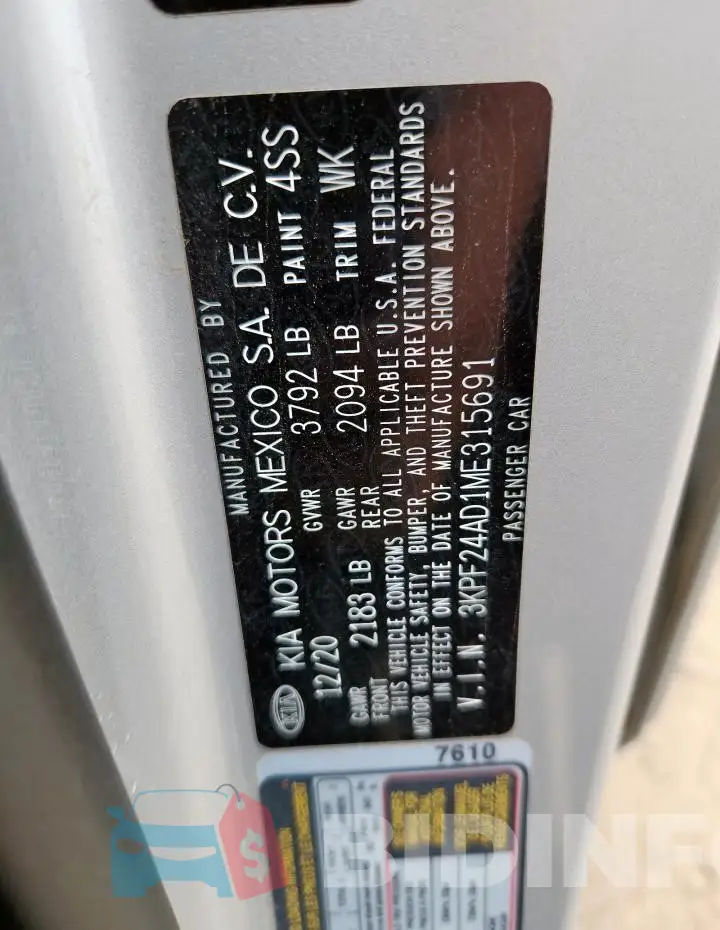 3KPF24AD1ME315691 Photo# 12
