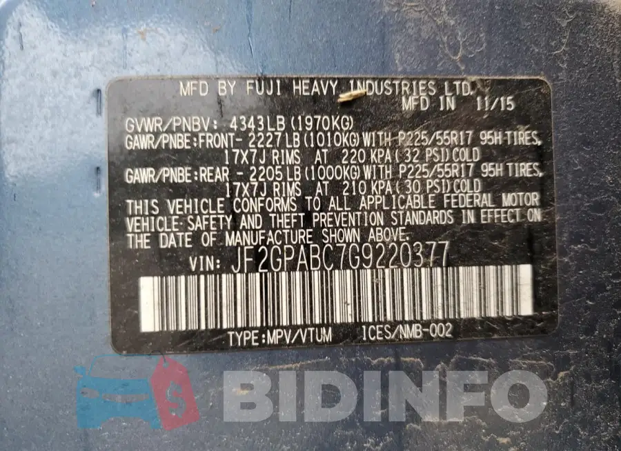 JF2GPABC7G9220377 Photo# 12