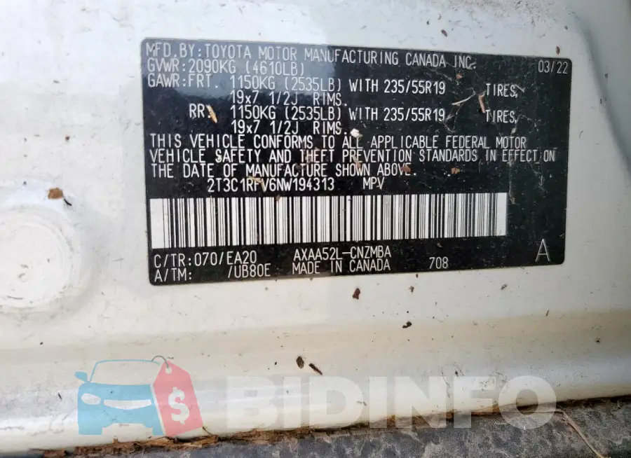 2T3C1RFV6NW194313 Photo# 13