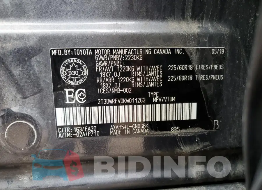 2T3DWRFV0KW011263 Photo# 14