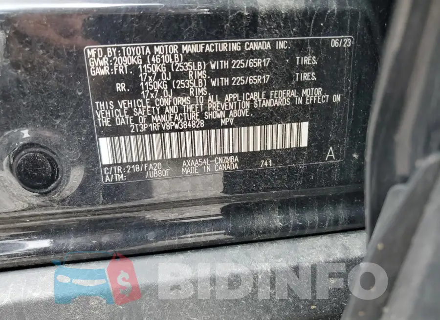 2T3P1RFV8PW384828 Photo# 14