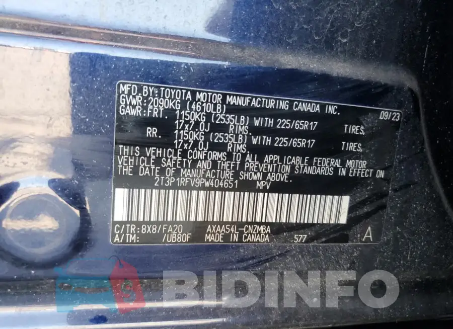 2T3P1RFV9PW404651 Photo# 13