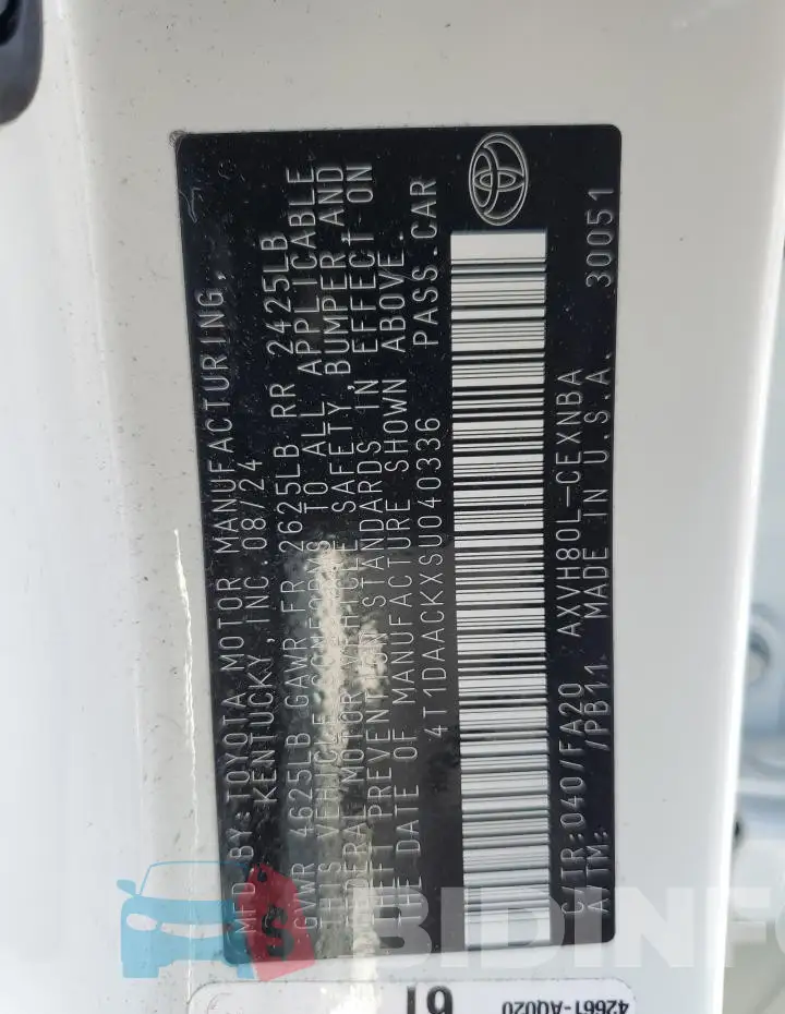 4T1DAACKXSU040336 Photo# 12