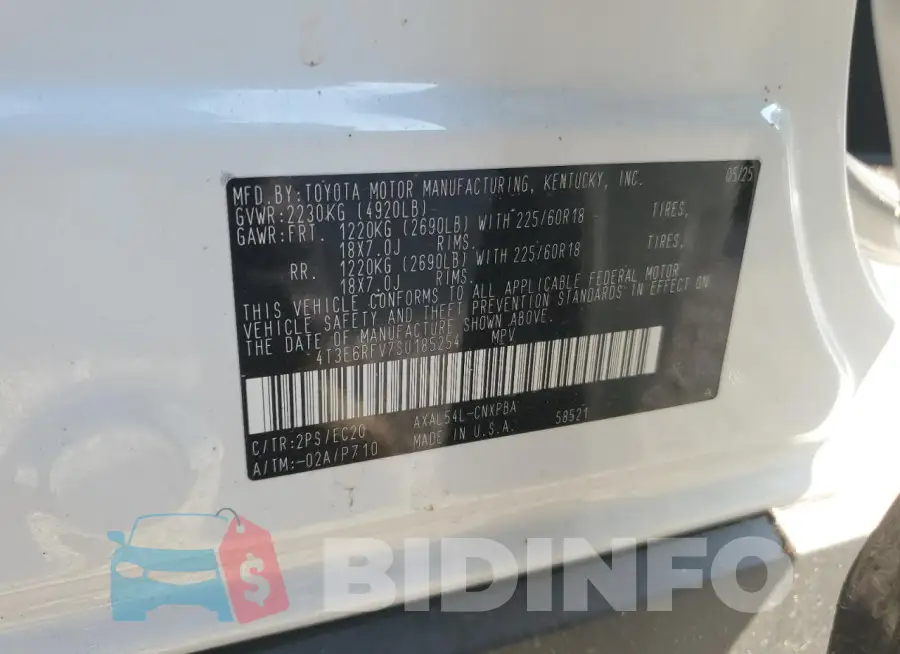 4T3E6RFV7SU185254 Photo# 13