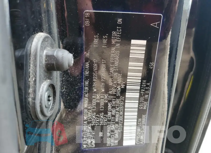 5TDYZ3DCXKS978732 Photo# 13