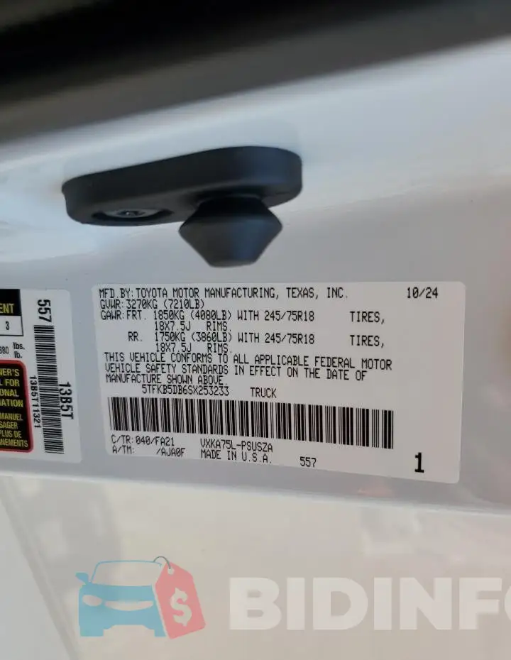 5TFKB5DB6SX253233 Photo# 13
