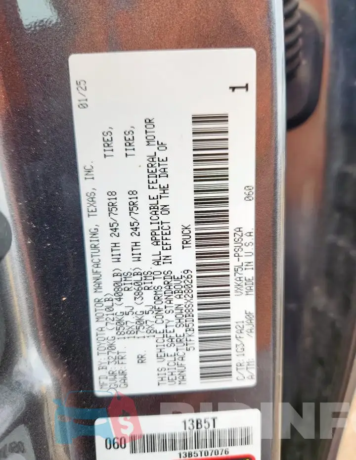 5TFKB5DB8SX280269 Photo# 12