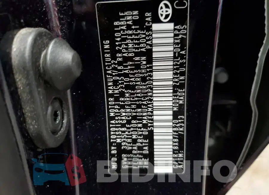 5YFEPMAE2NP302311 Photo# 12