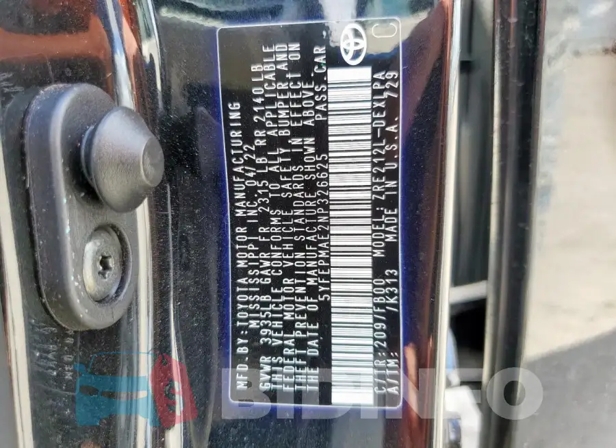 5YFEPMAE2NP326625 Photo# 12