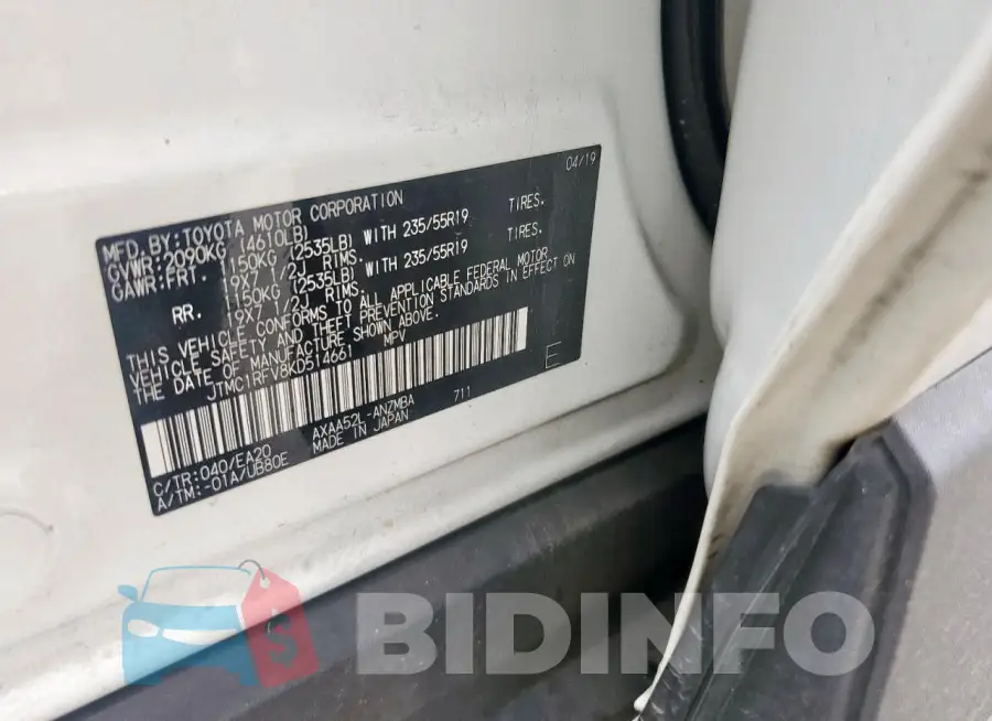 JTMC1RFV8KD514661 Photo# 14