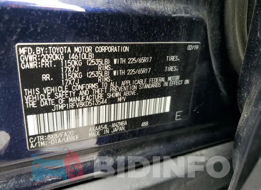 JTMP1RFV8KD513544 Photo# 13