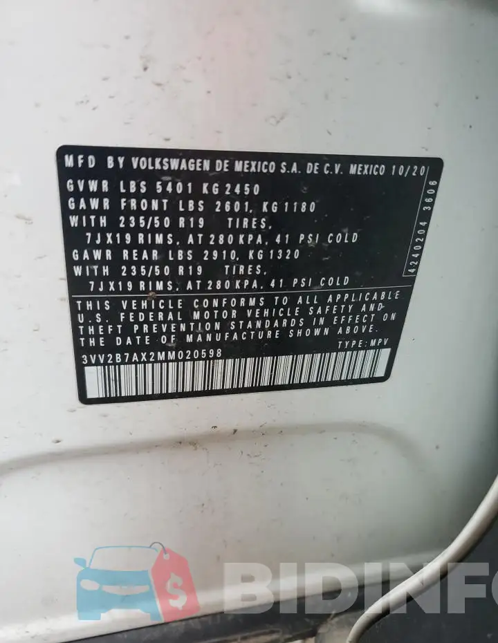 3VV2B7AX2MM020598 Photo# 12