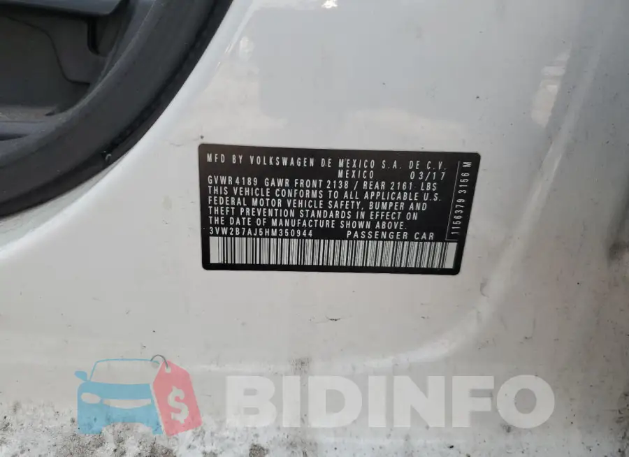 3VW2B7AJ5HM350944 Photo# 12
