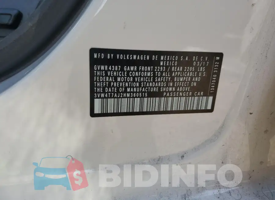 3VW4T7AJ2HM360515 Photo# 12