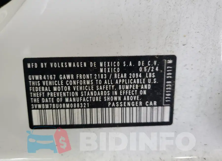 3VWBM7BU0RM088321 Photo# 12