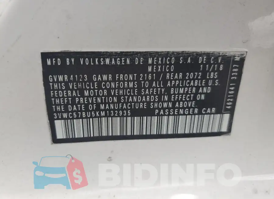 3VWC57BU5KM132935 Photo# 12