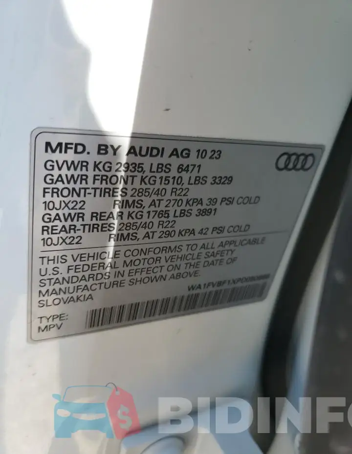WA1FVBF1XPD050666 Photo# 13