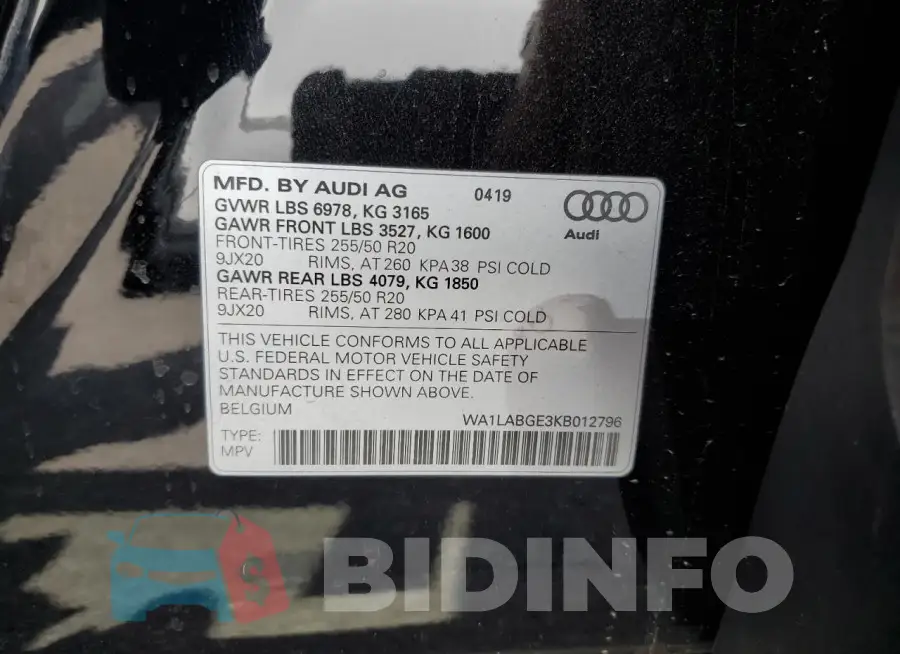 WA1LABGE3KB012796 Photo# 13