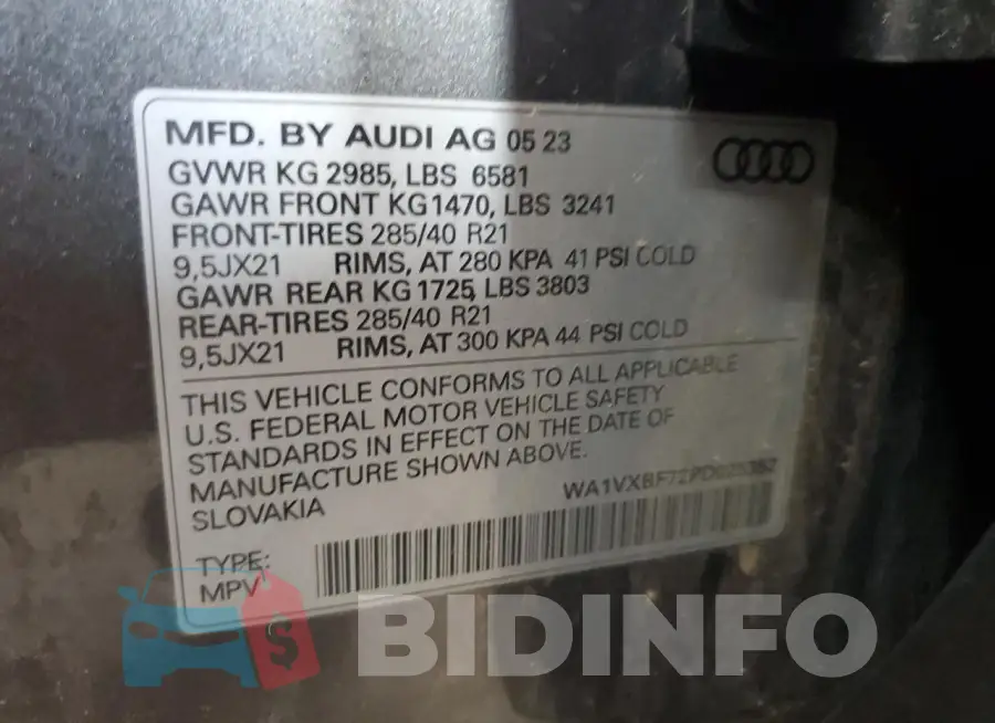 WA1VXBF72PD025352 Photo# 14