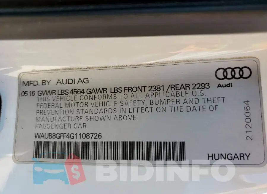 WAUB8GFF4G1108726 Photo# 12