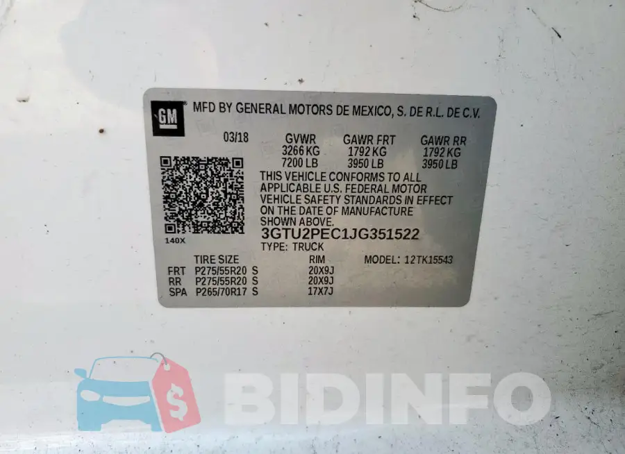 3GTU2PEC1JG351522 Photo# 12