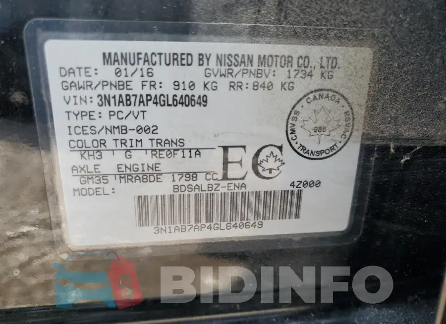 3N1AB7AP4GL640649 Photo# 13