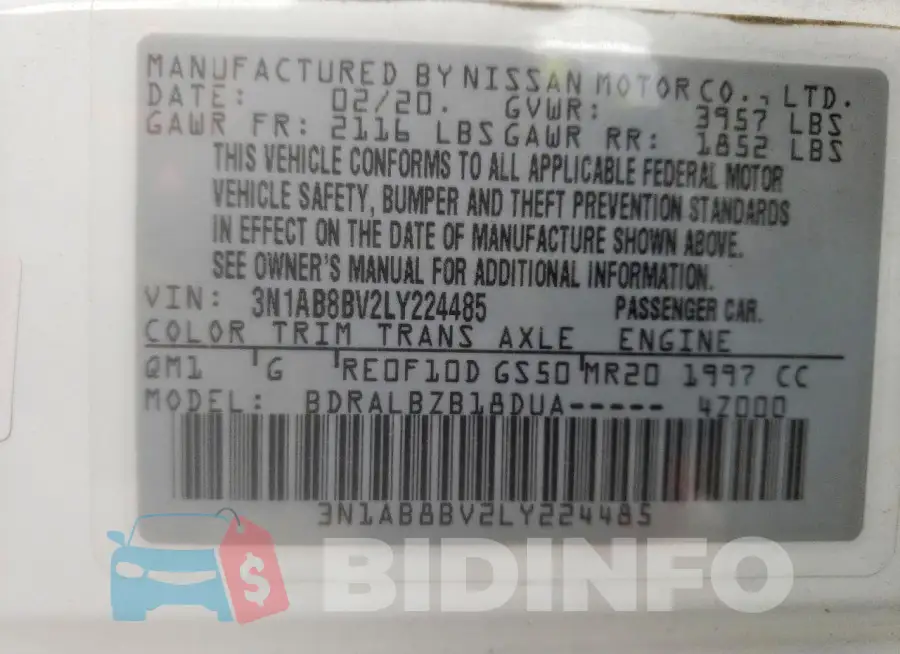 3N1AB8BV2LY224485 Photo# 12