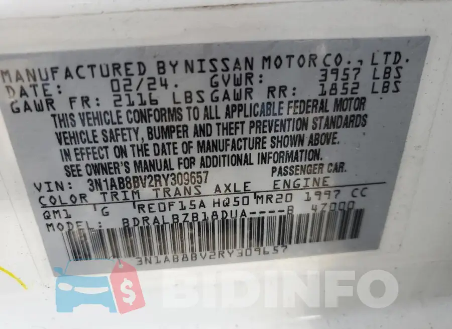 3N1AB8BV2RY309657 Photo# 12