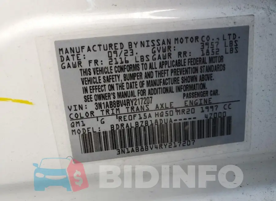 3N1AB8BV4RY217207 Photo# 12