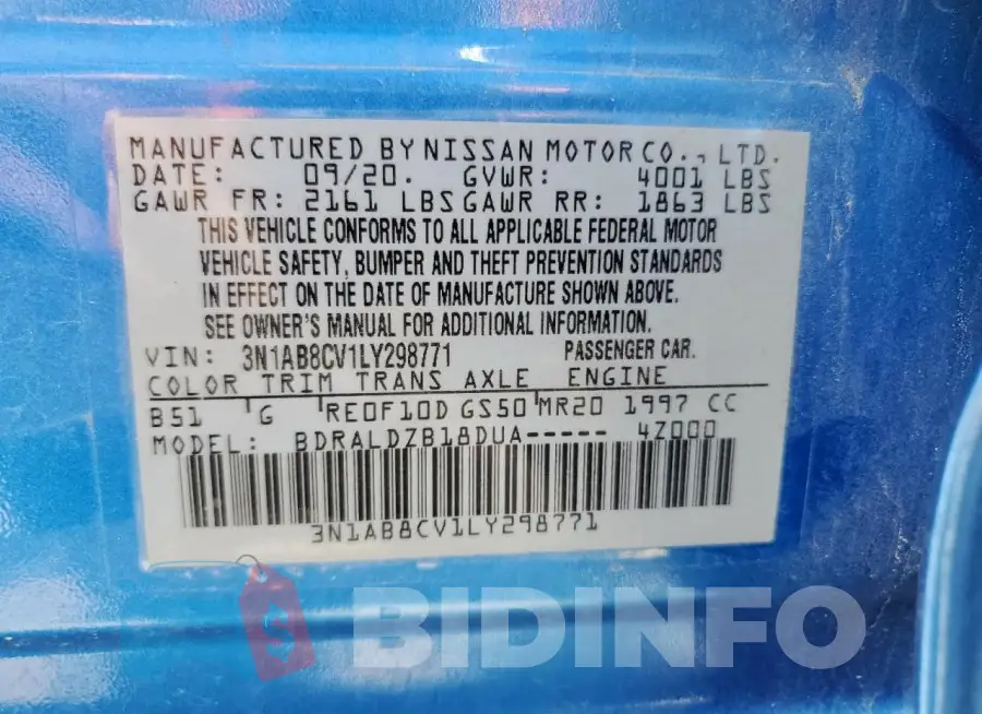 3N1AB8CV1LY298771 Photo# 12