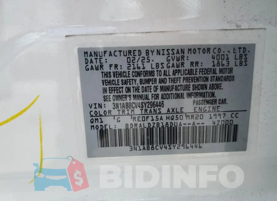 3N1AB8CV4SY296446 Photo# 13