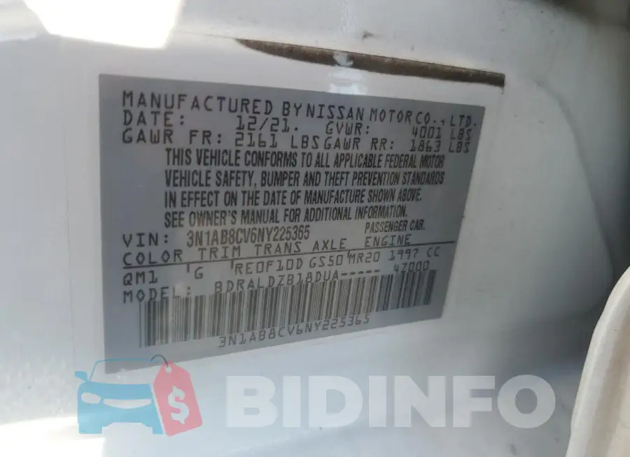 3N1AB8CV6NY225365 Photo# 12