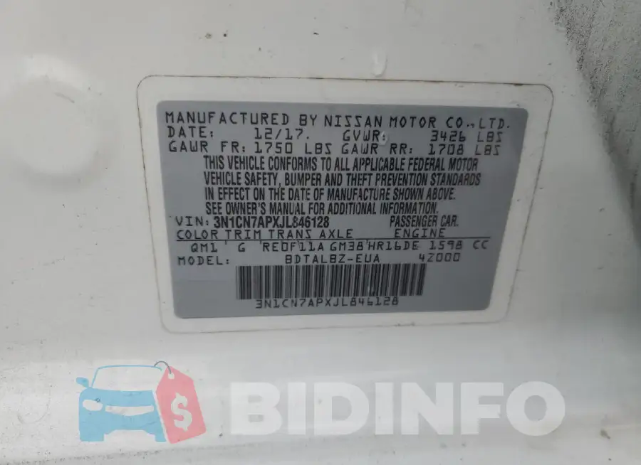 3N1CN7APXJL846128 Photo# 12