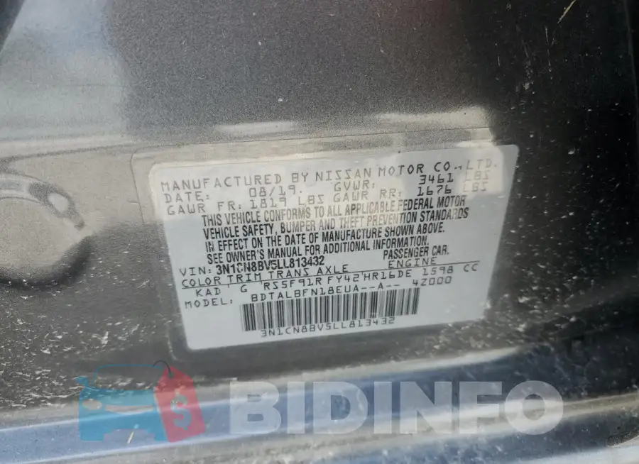 3N1CN8BV5LL813432 Photo# 12