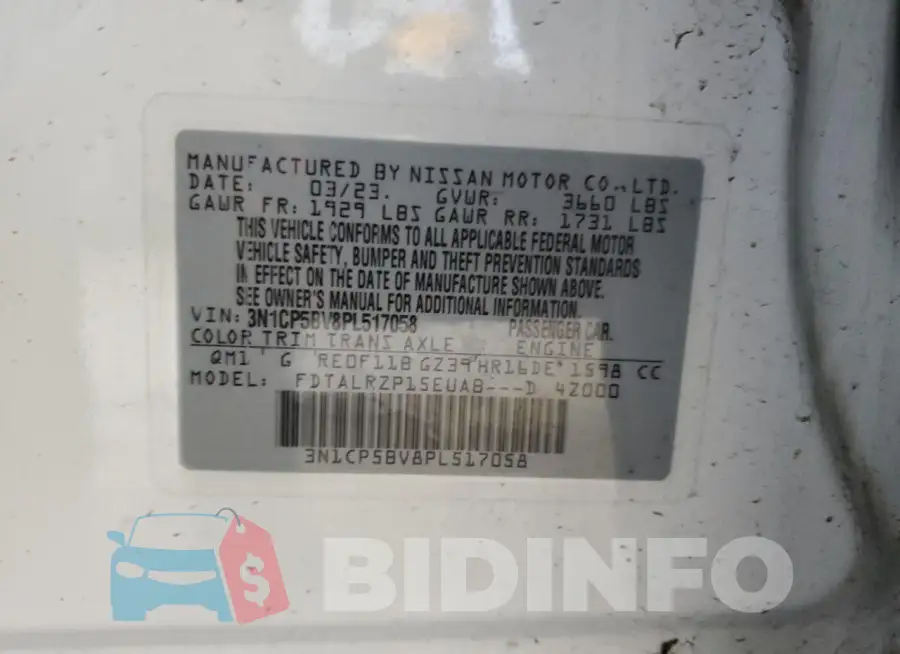 3N1CP5BV8PL517058 Photo# 13