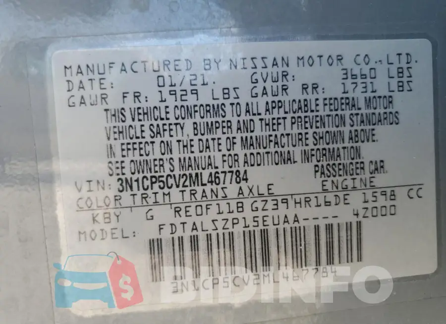 3N1CP5CV2ML467784 Photo# 12