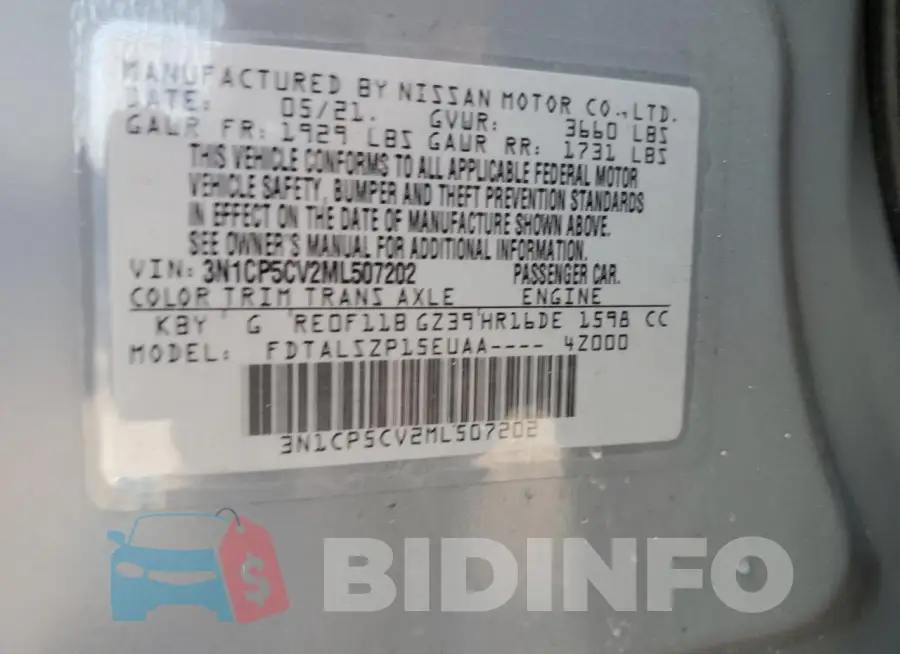 3N1CP5CV2ML507202 Photo# 13