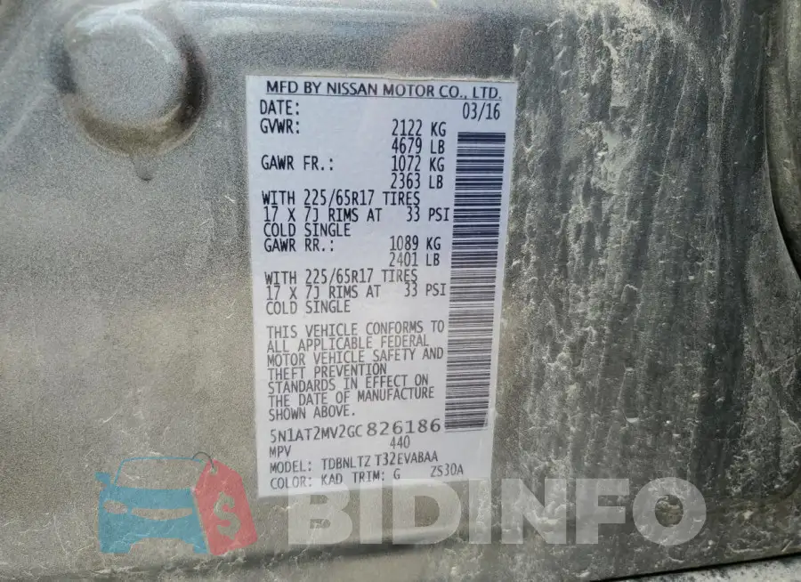 5N1AT2MV2GC826186 Photo# 13