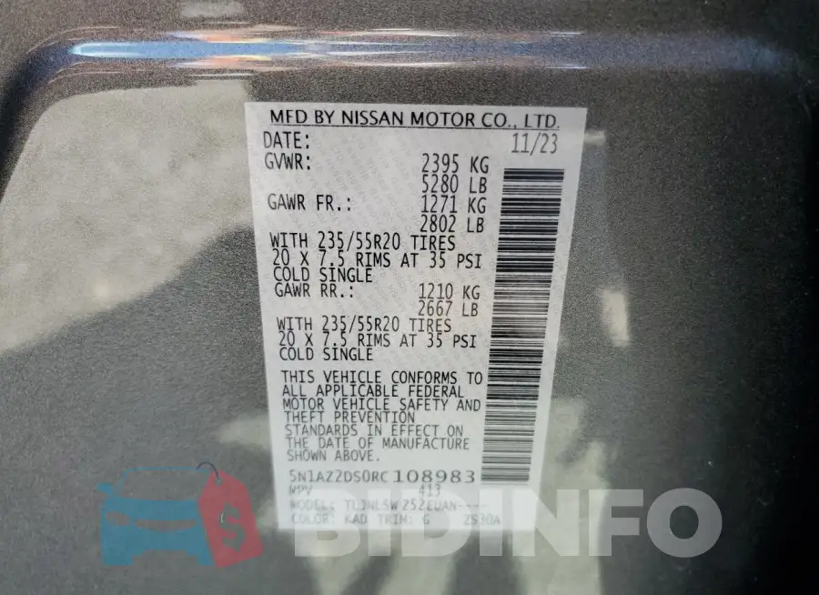 5N1AZ2DS0RC108983 Photo# 13