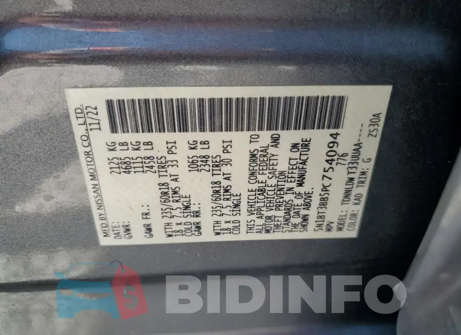 5N1BT3BB5PC754094 Photo# 13