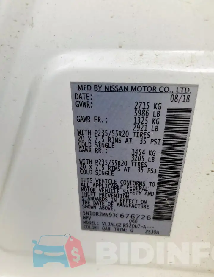 5N1DR2MN9JC676726 Photo# 13