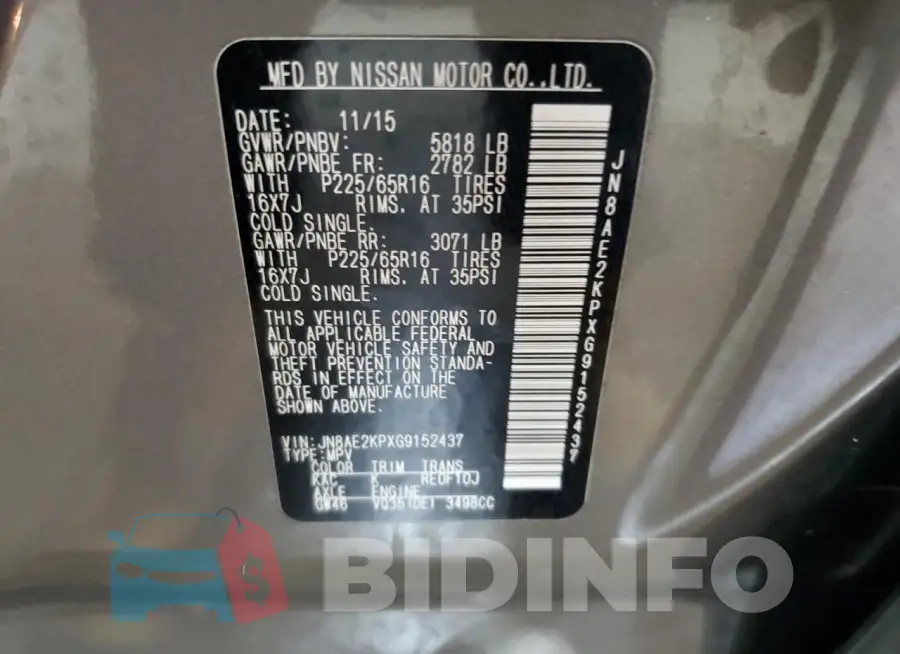 JN8AE2KPXG9152437 Photo# 13