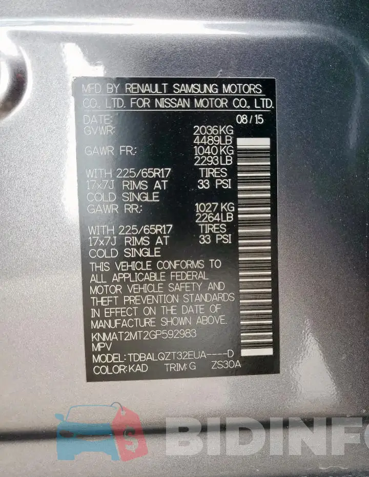KNMAT2MT2GP592983 Photo# 13