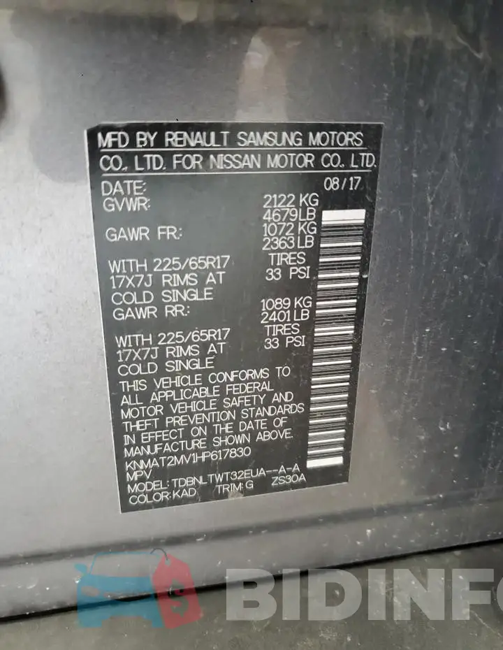 KNMAT2MV1HP617830 Photo# 14