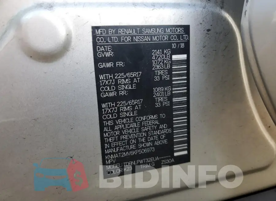 KNMAT2MV6KP506973 Photo# 12