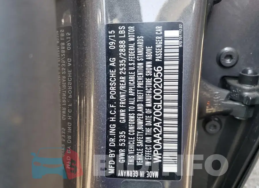 WP0AA2A70GL002056 Photo# 12
